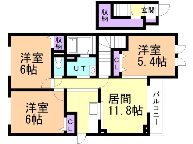 北海道函館市高丘町 3LDK アパート 賃貸物件詳細