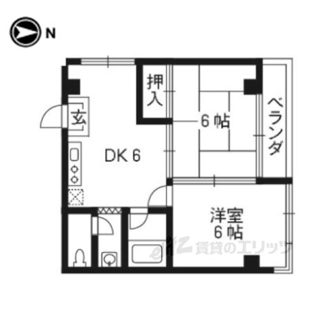 京都府京都市南区吉祥院中河原里北町 西大路駅 2DK マンション 賃貸物件詳細