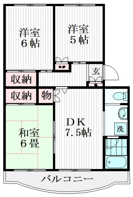 ハイネス入間ガーデニア１号棟 5階 3DK 賃貸物件詳細