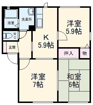 静岡県御前崎市佐倉 菊川駅 3DK アパート 賃貸物件詳細