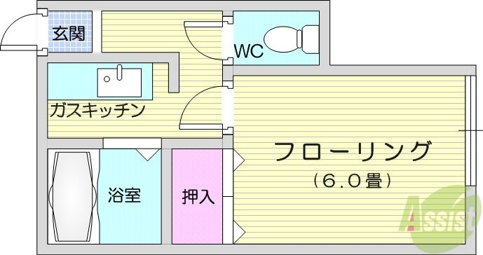 宮城県仙台市若林区木ノ下１ 連坊駅 1K アパート 賃貸物件詳細