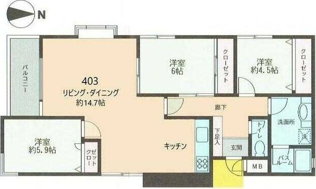 神奈川県横浜市港北区篠原北２ 菊名駅 3LDK マンション 賃貸物件詳細