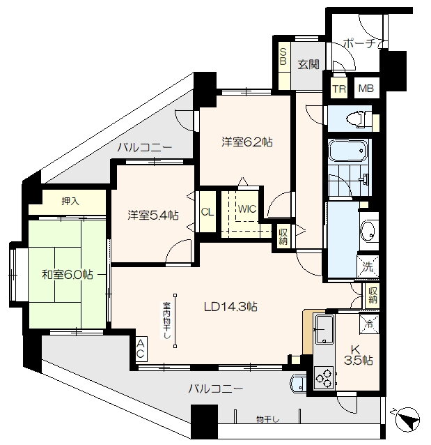 埼玉県所沢市宮本町２ 航空公園駅 3LDK マンション 賃貸物件詳細