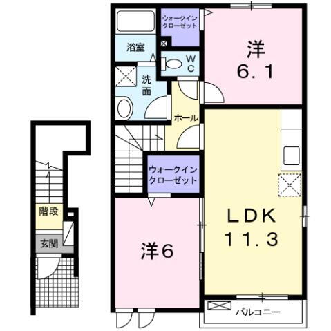 岡山県井原市下出部町２ いずえ駅 2LDK アパート 賃貸物件詳細