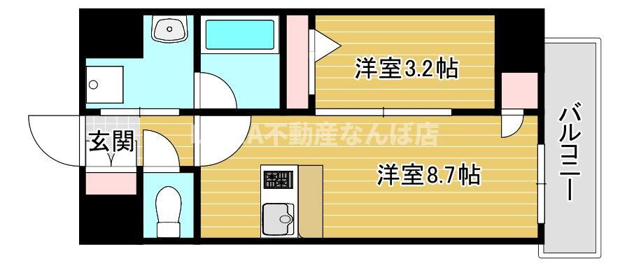 大阪府大阪市浪速区恵美須西２ 恵美須町駅 1LDK マンション 賃貸物件詳細