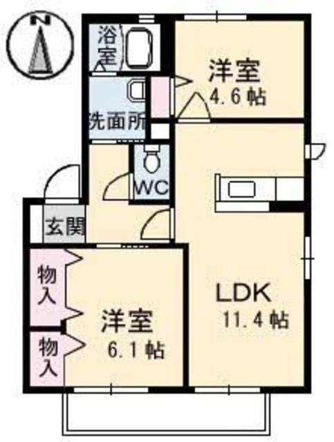岡山県倉敷市玉島長尾 新倉敷駅 2LDK アパート 賃貸物件詳細