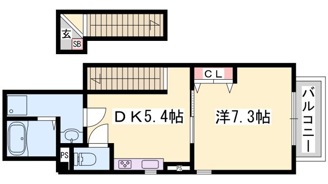 兵庫県姫路市飾磨区上野田５ 亀山駅 1DK アパート 賃貸物件詳細