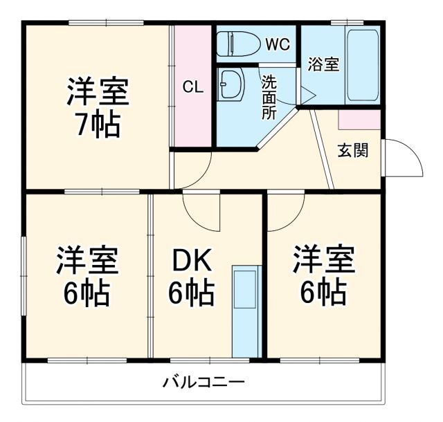 マンションＫ三浦 2階 3DK 賃貸物件詳細