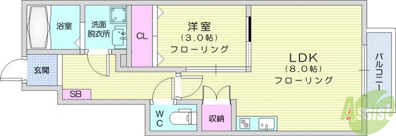 宮城県仙台市若林区若林１ 長町一丁目駅 1LDK アパート 賃貸物件詳細