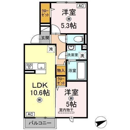 アイネヴェルト八方原 1階 2LDK 賃貸物件詳細