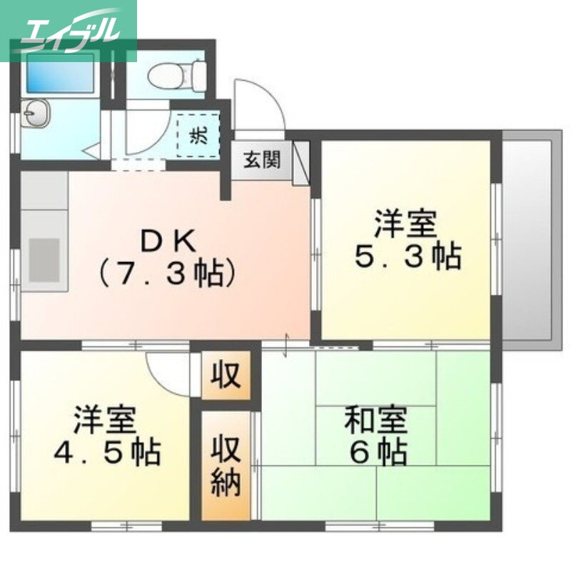 岡山県岡山市北区三門東町 備前三門駅 3DK アパート 賃貸物件詳細