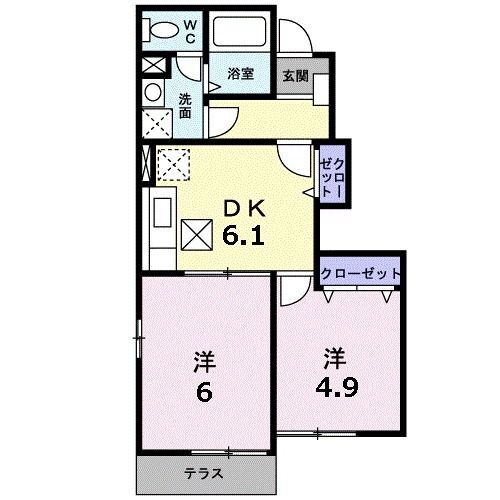 佐賀県小城市牛津町下砥川 江北駅 2DK アパート 賃貸物件詳細