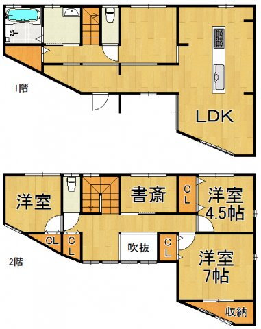 兵庫県宝塚市野上６ 逆瀬川駅 3LDK 一戸建て 賃貸物件詳細