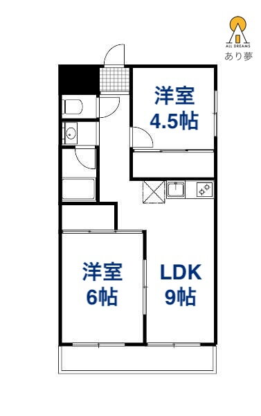 リバーサイドビル 4階 2LDK 賃貸物件詳細