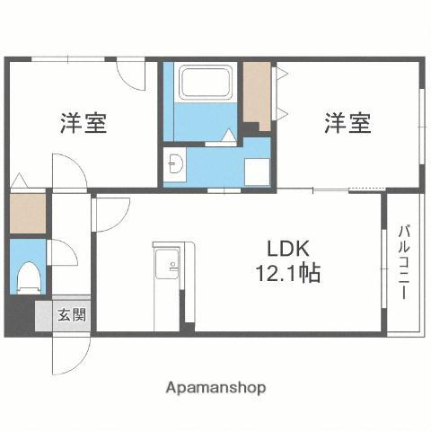 システムコート大通東 2階 2LDK 賃貸物件詳細