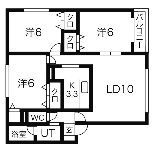 北海道札幌市厚別区上野幌二条２ ひばりが丘駅 3LDK アパート 賃貸物件詳細