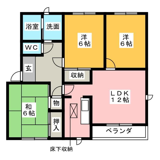 グランシャリオ　Ｇ棟 1階 3LDK 賃貸物件詳細