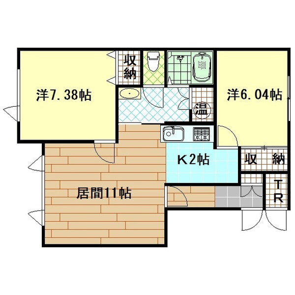 北海道旭川市秋月三条１ 新旭川駅 2LDK アパート 賃貸物件詳細