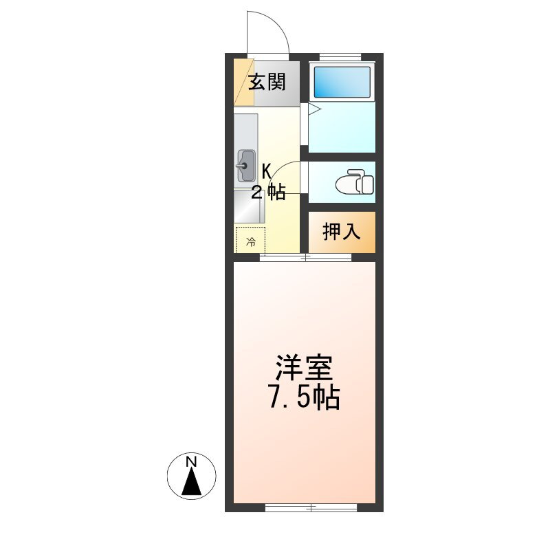 さくらハイツ 2階 1K 賃貸物件詳細