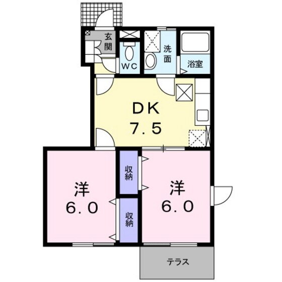 広島県安芸郡熊野町萩原２ 2DK アパート 賃貸物件詳細