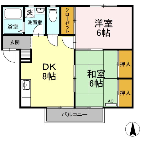 香川県坂出市中央町 坂出駅 2DK アパート 賃貸物件詳細