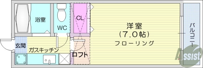 フリーダムヒル白鳥Ｄ 1階 1K 賃貸物件詳細