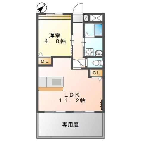 熊本県菊池郡菊陽町花立３ 1LDK アパート 賃貸物件詳細