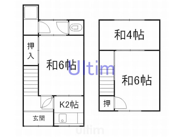 中島秋ノ山町巽貸家 3K 賃貸物件詳細