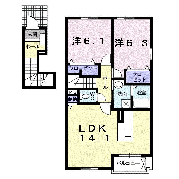 滋賀県栗東市下戸山 手原駅 2LDK アパート 賃貸物件詳細