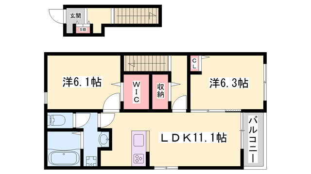 ハウオリエルア 2階 2LDK 賃貸物件詳細