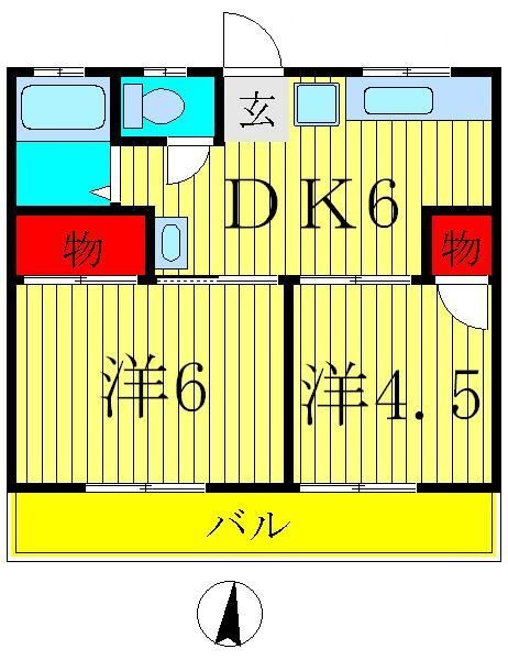 千葉県柏市北柏３ 北柏駅 2DK マンション 賃貸物件詳細