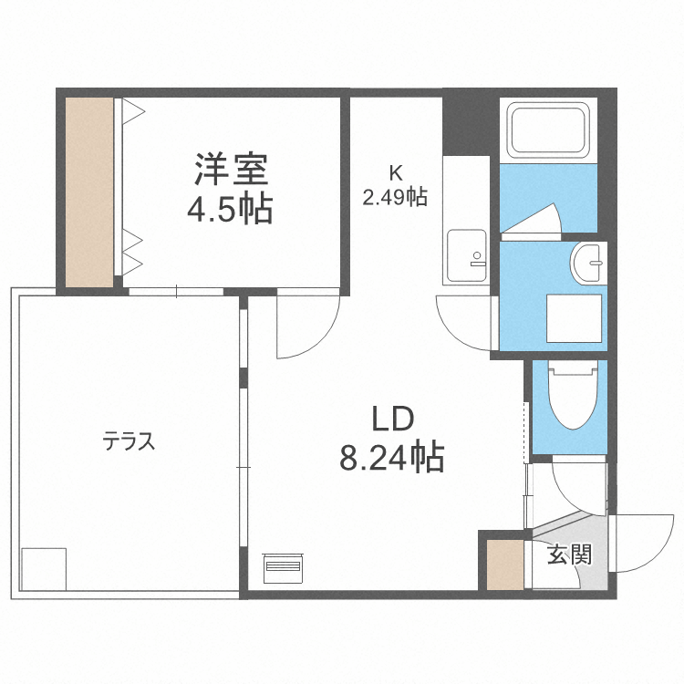 北海道札幌市西区八軒五条東２ 八軒駅 1LDK マンション 賃貸物件詳細