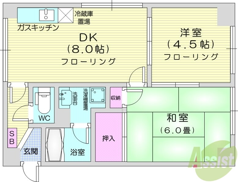 北海道札幌市東区北四十二条東６ 栄町駅 2DK マンション 賃貸物件詳細