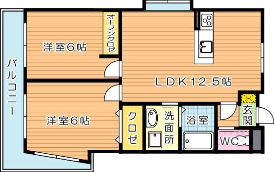 福岡県北九州市八幡西区岡田町 黒崎駅 2LDK マンション 賃貸物件詳細