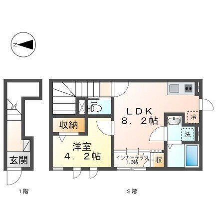 ウィステリア 2階 1LDK 賃貸物件詳細