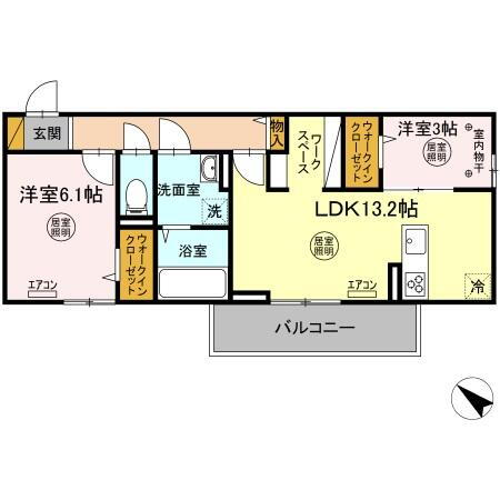 リゾナーレアクア 2階 2LDK 賃貸物件詳細