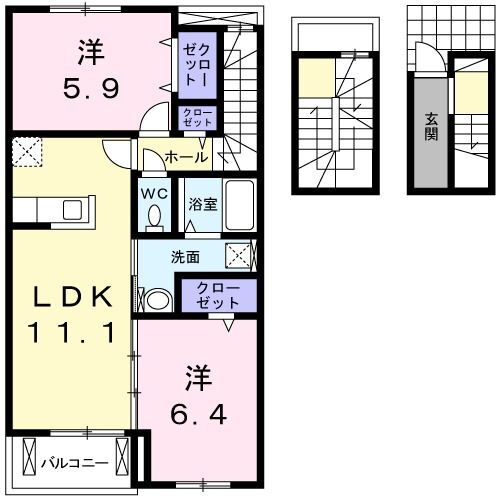 愛知県豊橋市東小浜町 愛知大学前駅 2LDK アパート 賃貸物件詳細