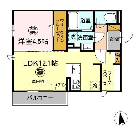 茨城県つくば市みどりの２ みどりの駅 1LDK アパート 賃貸物件詳細