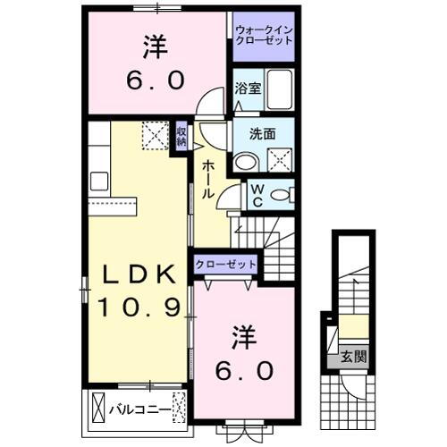 栃木県下野市小金井 小金井駅 2LDK アパート 賃貸物件詳細