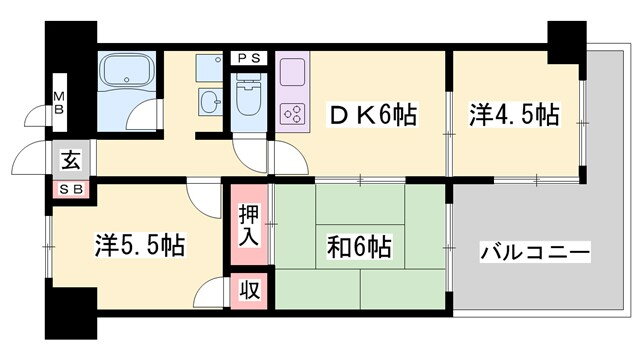 兵庫県姫路市佃町 手柄駅 3DK マンション 賃貸物件詳細