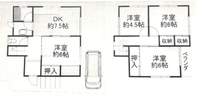 枚方市須山町車庫付き戸建 4DK 賃貸物件詳細