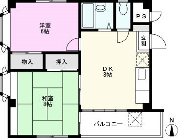 高伝ビル 2階 2DK 賃貸物件詳細