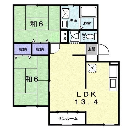 福井県鯖江市神明町２ 神明駅 2LDK アパート 賃貸物件詳細