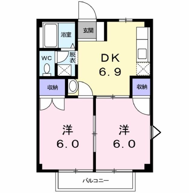 福島県郡山市日和田町字朝日坦 日和田駅 2DK アパート 賃貸物件詳細