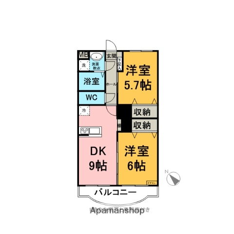 グラン・ジュテＰａｒｔＩ 2階 2DK 賃貸物件詳細