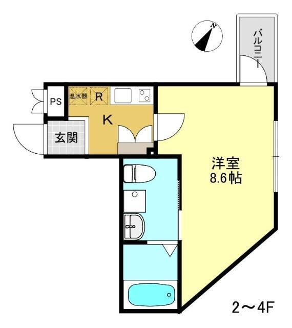 Ｊ上野毛 4階 1K 賃貸物件詳細