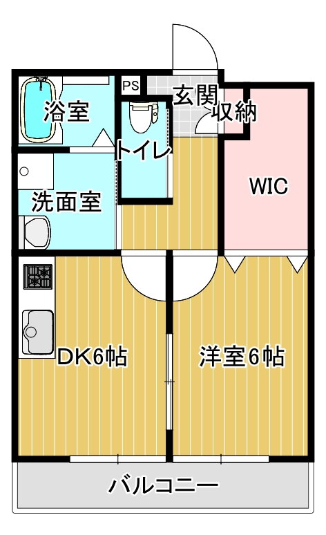カルディア浜口 4階 1DK 賃貸物件詳細
