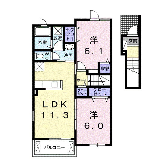 埼玉県熊谷市江南中央１ 熊谷駅 2LDK アパート 賃貸物件詳細