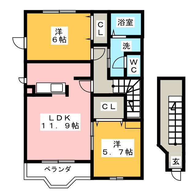 三重県松阪市嬉野中川新町４ 伊勢中川駅 2LDK アパート 賃貸物件詳細