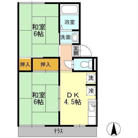 岡山県岡山市北区平田 岡山駅 2K アパート 賃貸物件詳細